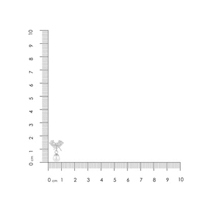 Heart and Bow 925 Sterling Silver Pearl Drop Earrings 