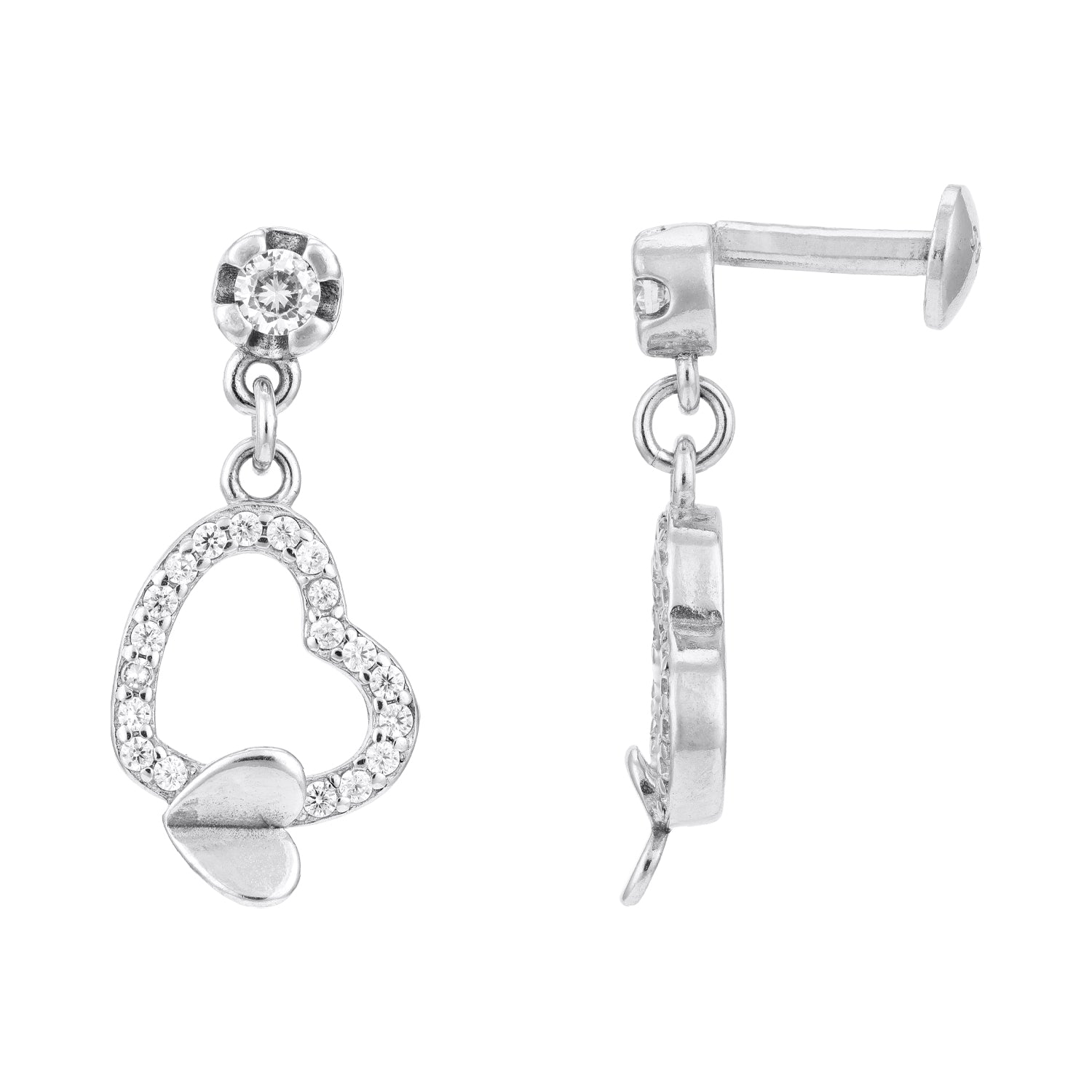 Heartbeat Glow Charm 925 Sterling Silver Earrings for Women