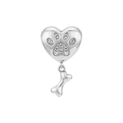 Heartfelt Paw Print 925 Sterling Silver Pendant for Women