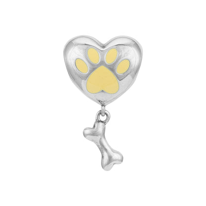 Heartfelt Paw Print 925 Sterling Silver Pendant for Women