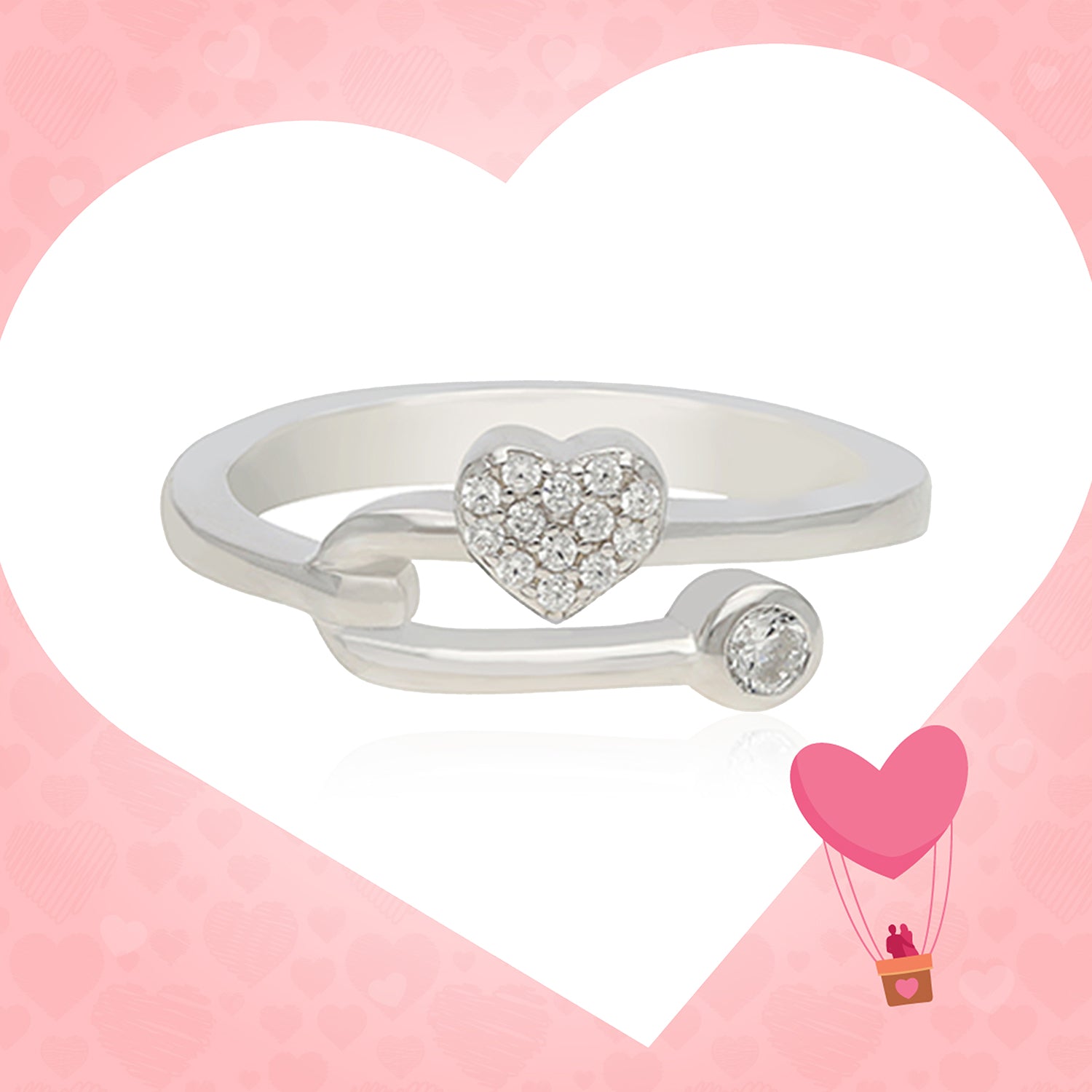 Heartfelt Connection 925 Sparkling Stone Ring