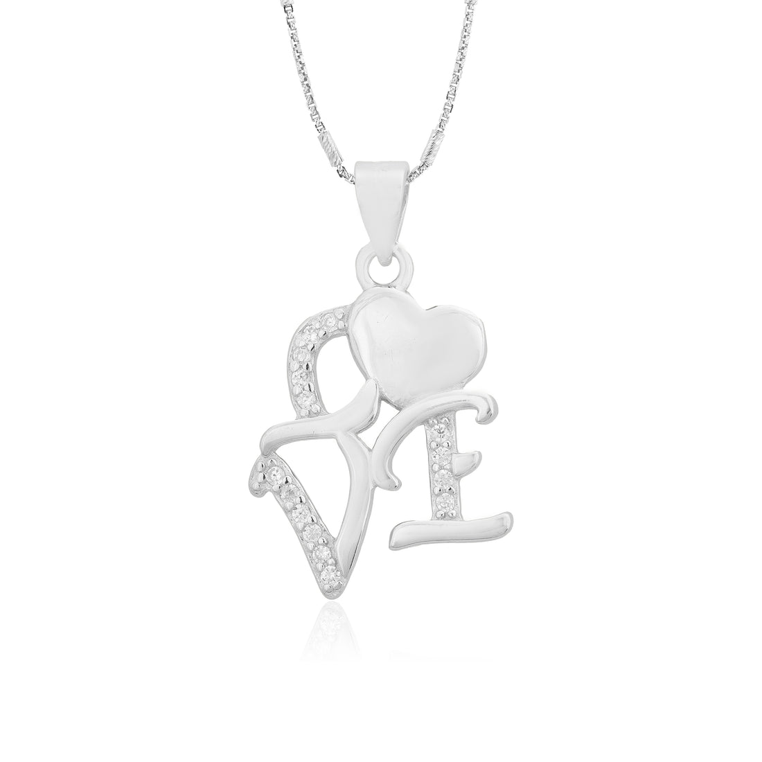 925 Heartfelt Love Rhodium Plated Heart Charm Pendants