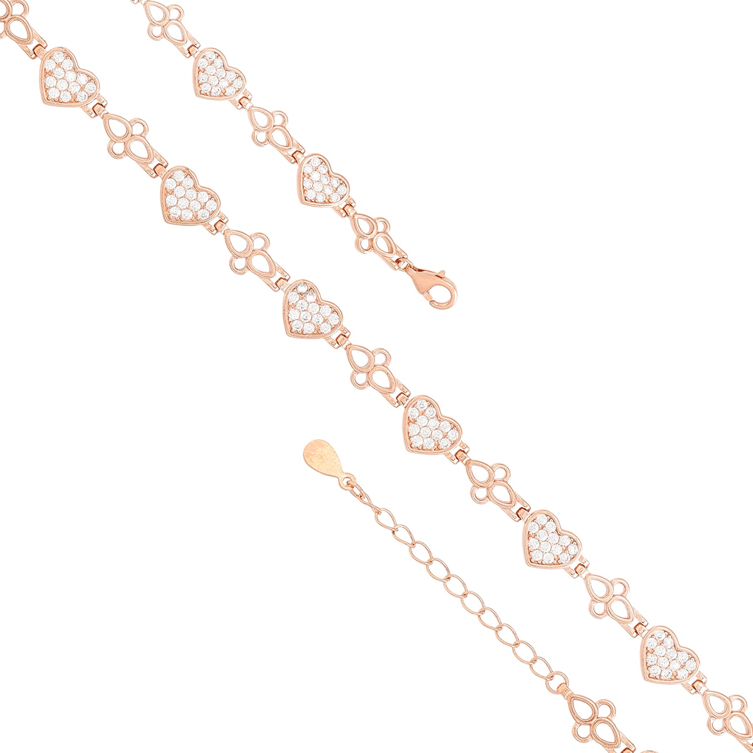 Heartfelt Rose Gold Multiple Hearts Bracelet