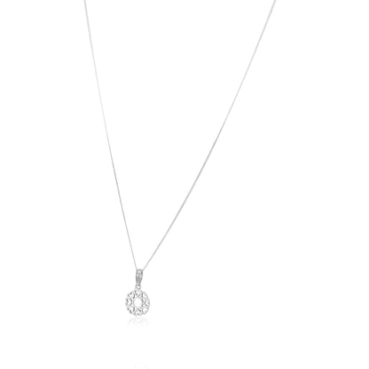 Hearts Blossom Rhodium 925 Curb Chain Pendants