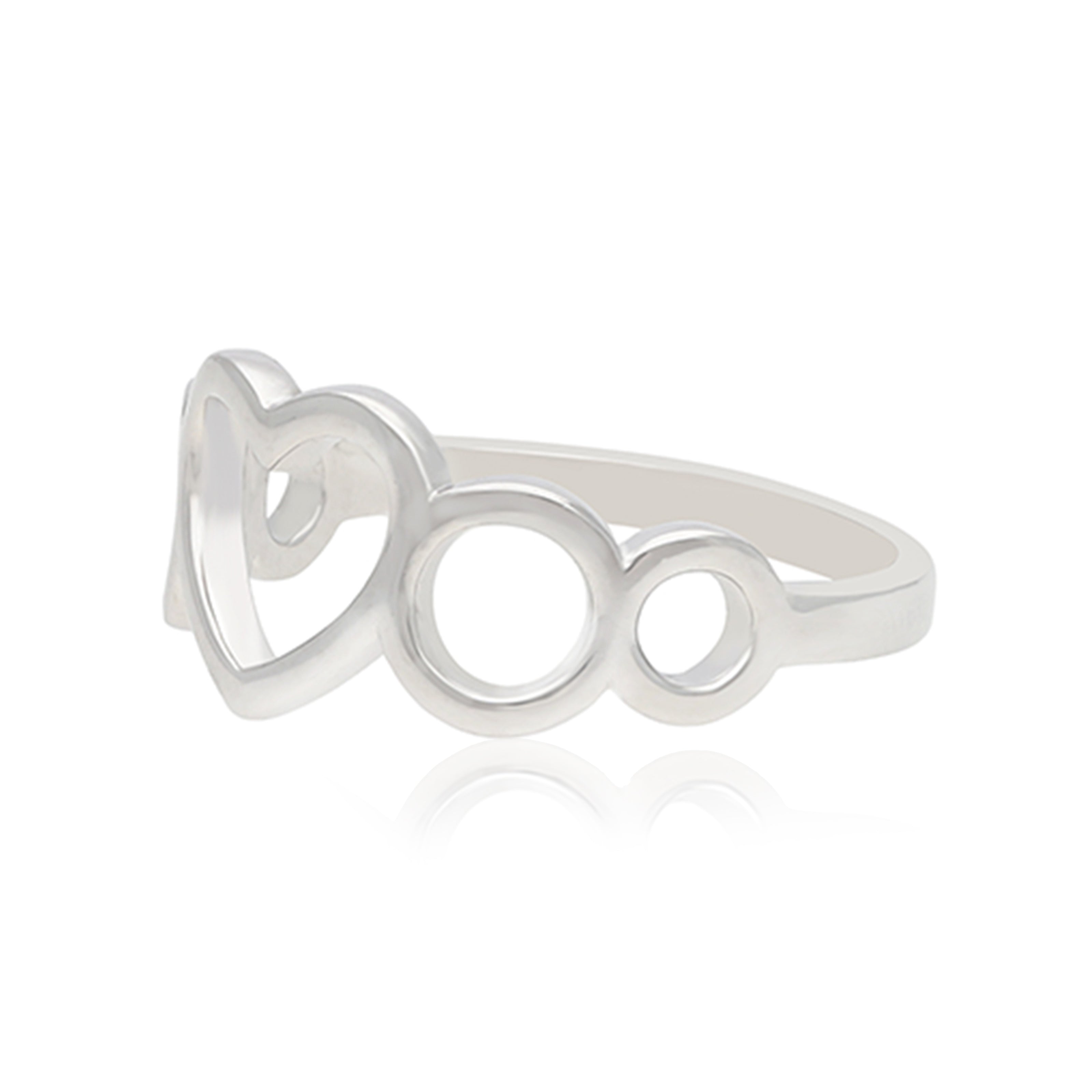 Hearts Infinity Circles Rhodium 925 Ring