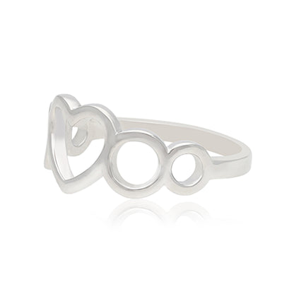 Hearts Infinity Circles Rhodium 925 Ring