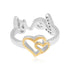 Hearts Love Charm Dual Tone 925 Ring 
