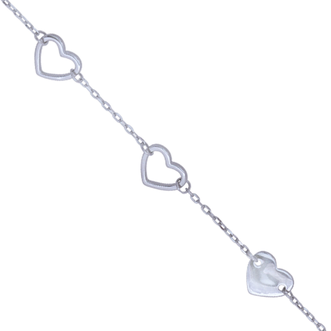 Hearts Of Five Rhodium 925 Heart Core Bracelets