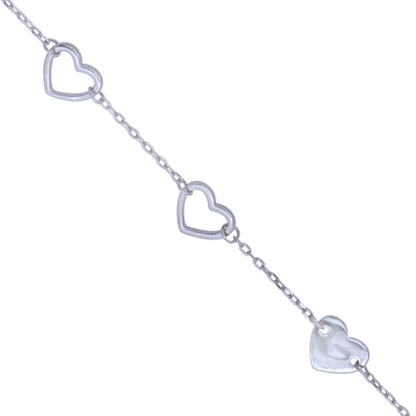 Hearts Of Five Rhodium 925 Heart Core Bracelets