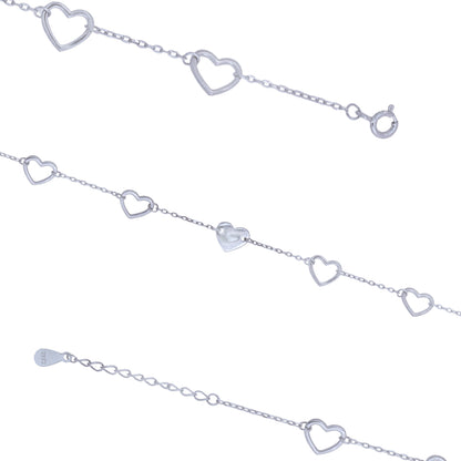 Hearts Of Five Rhodium Heart Core Bracelets