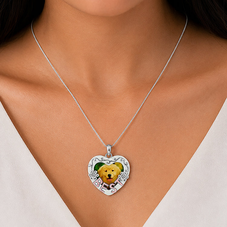 Heavenly Best Puppy 925 Sterling Silver Heart Pendant