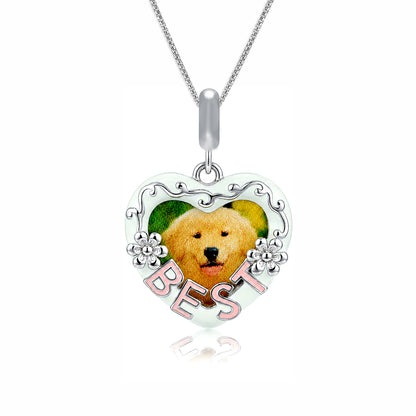 Heavenly Best Puppy 925 Sterling Silver Heart Pendant
