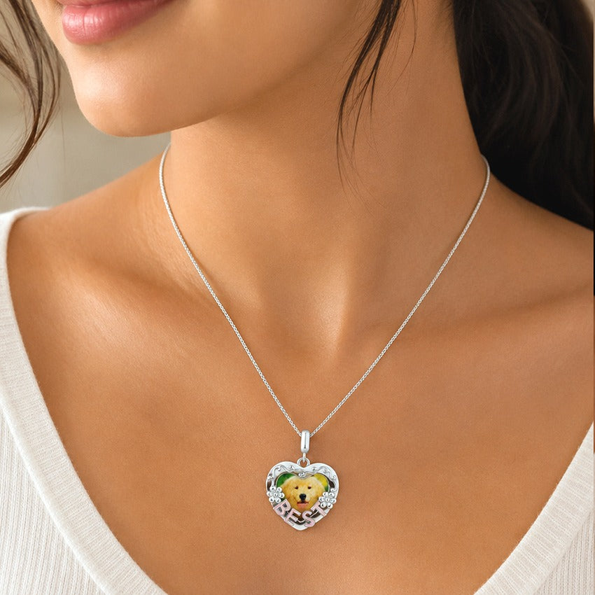 Heavenly Best Puppy 925 Sterling Silver Heart Pendant