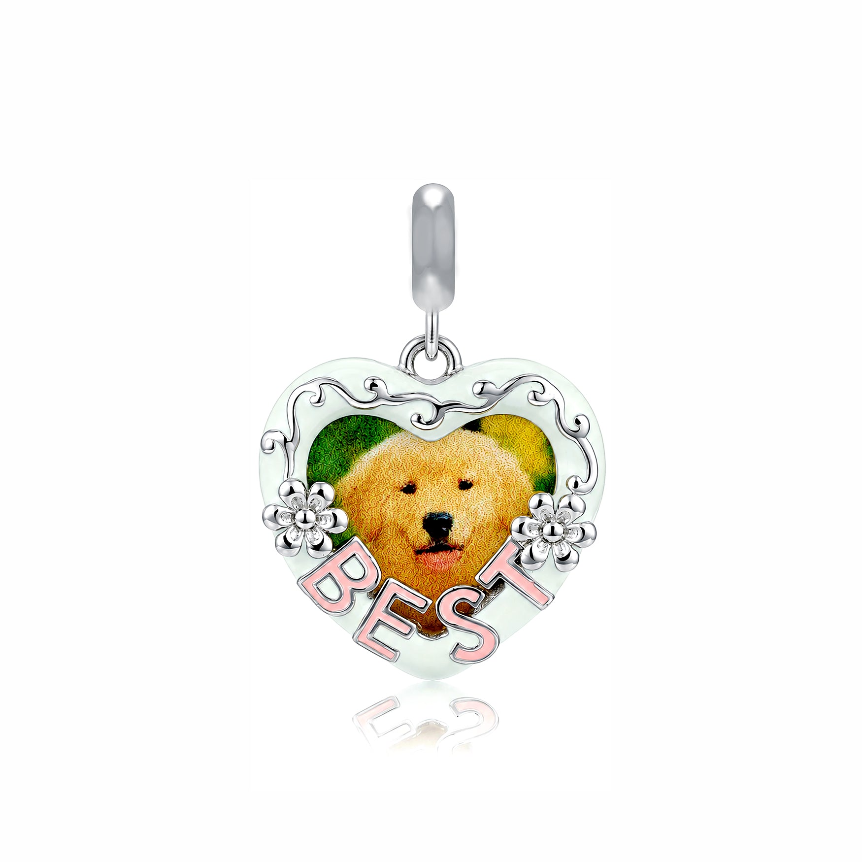 Heavenly Best Puppy 925 Sterling Silver Heart Pendant