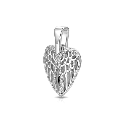 Heavenly Grace 925 Sterling Silver Winged Heart Pendant