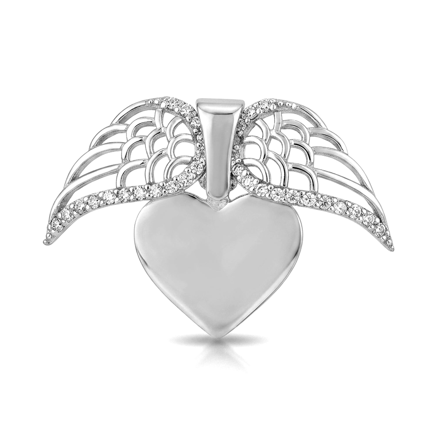 Heavenly Grace 925 Sterling Silver Winged Heart Pendant