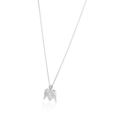 Heavenly Heart Wings 925 Sterling Silver Chain Pendant for Women