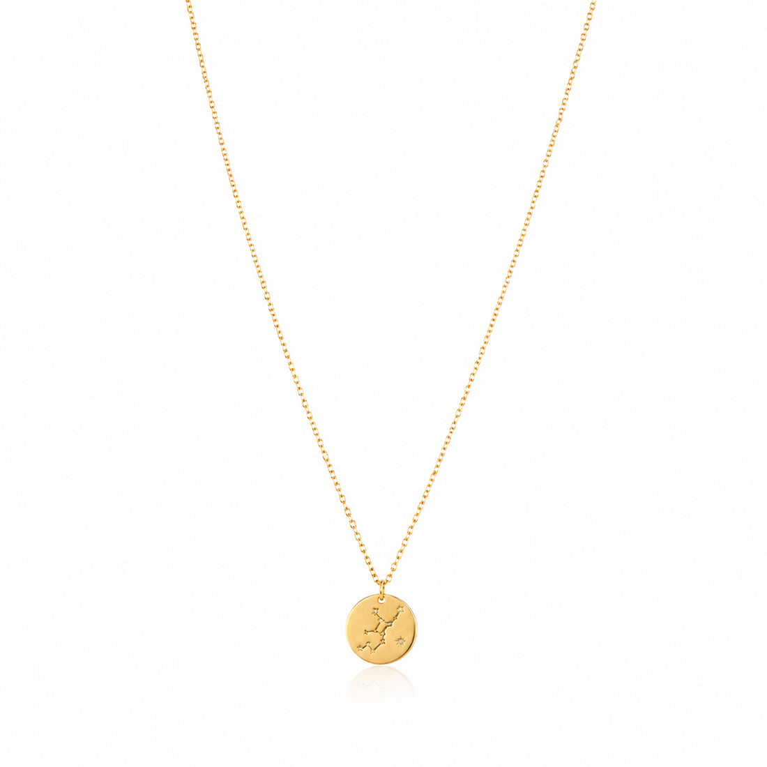 Heavenly Star Path 925 Sterling Silver Golden Chain Pendant 