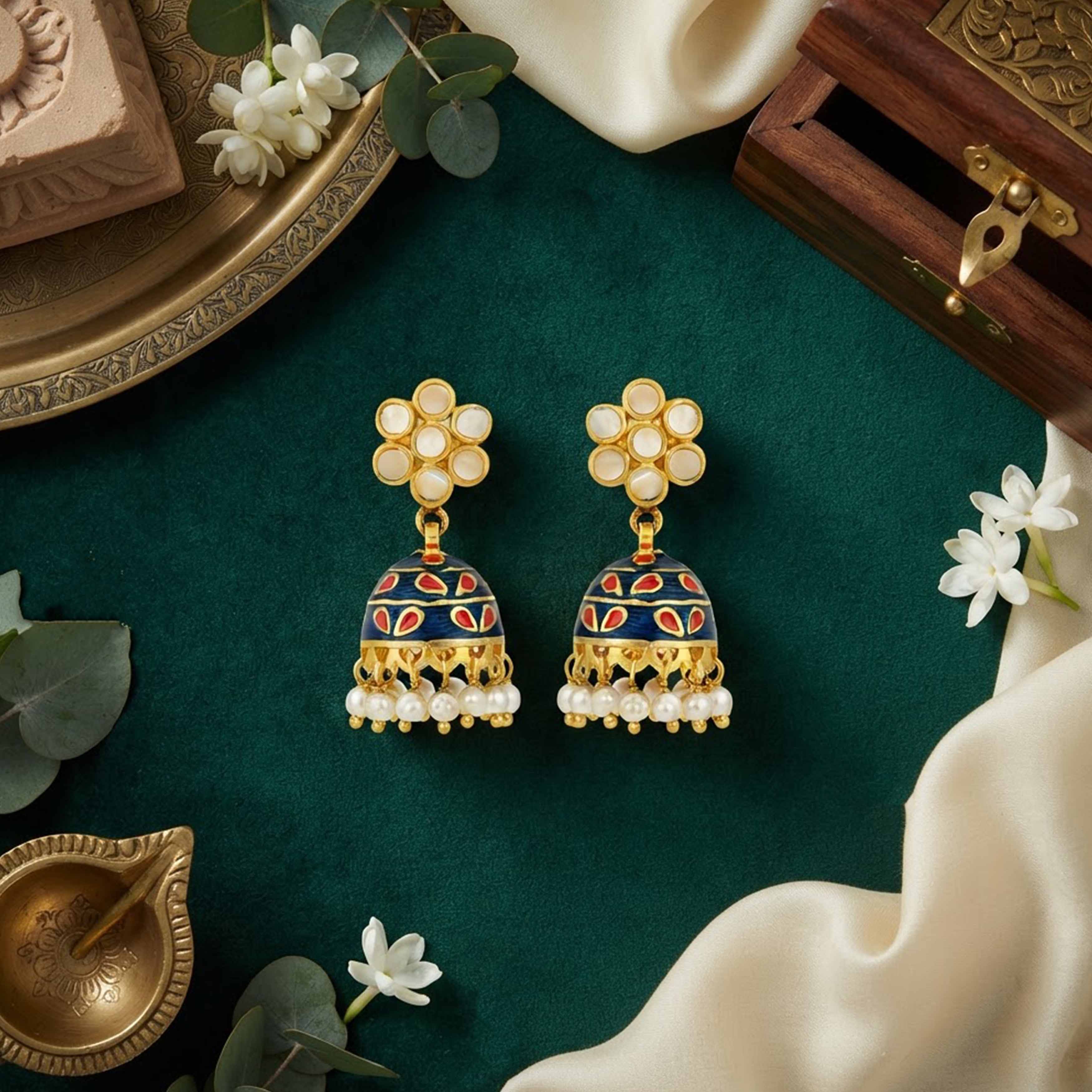 Heritage Enamel Grace 925 Sterling Silver Earring