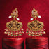 Heritage Lakshmi Motif Silver Jhumka Chandelier Earrings with Pearls