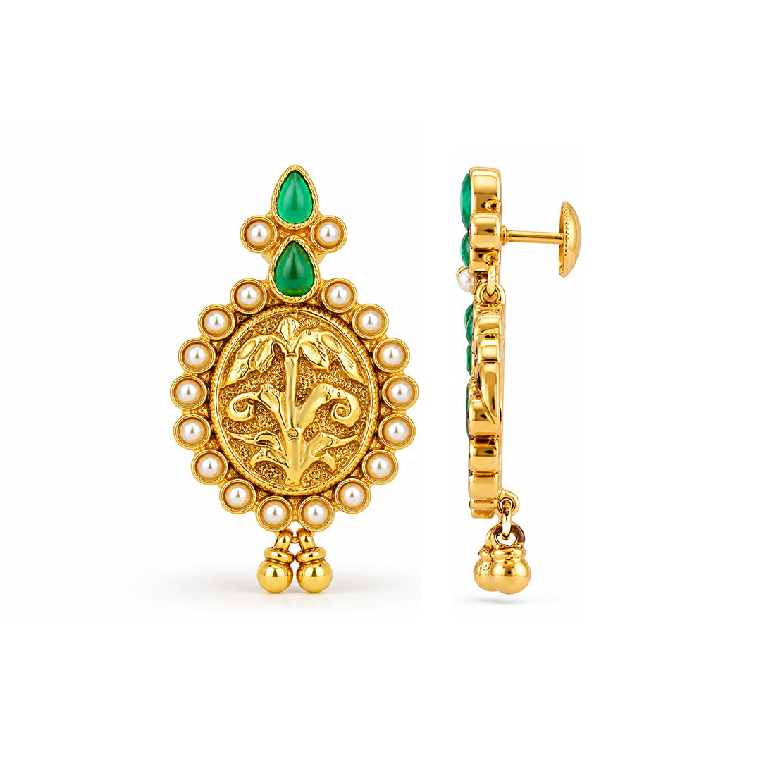 Heritage Tree of Life Medallion Gold Silver Earrings