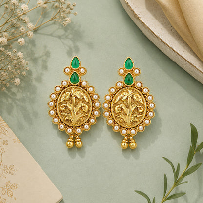 Heritage Tree of Life Medallion Gold Silver Earrings