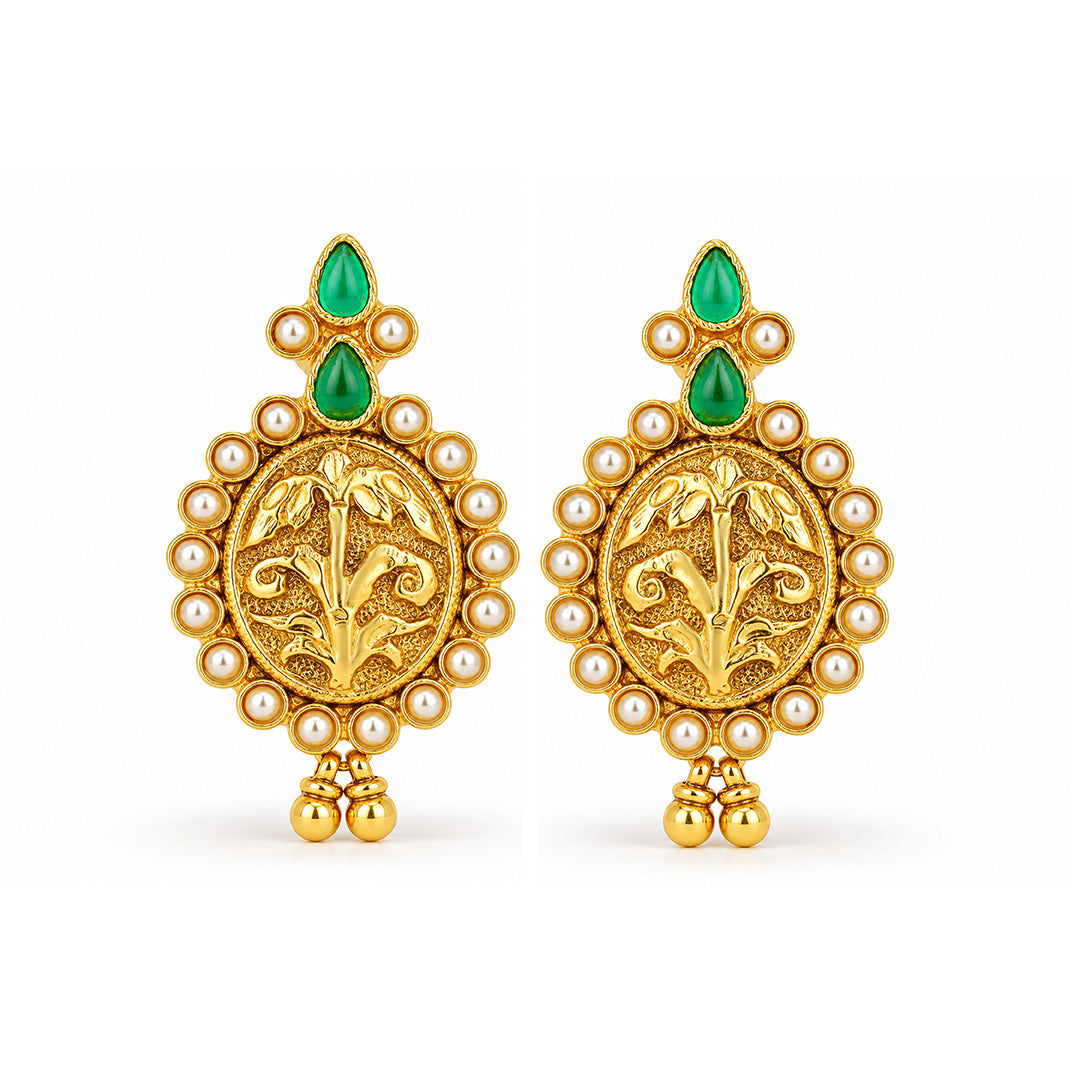 Heritage Tree of Life Medallion Gold Silver Earrings
