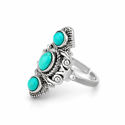 Heritage Tribal Turquoise 925 Sterling Silver Ring