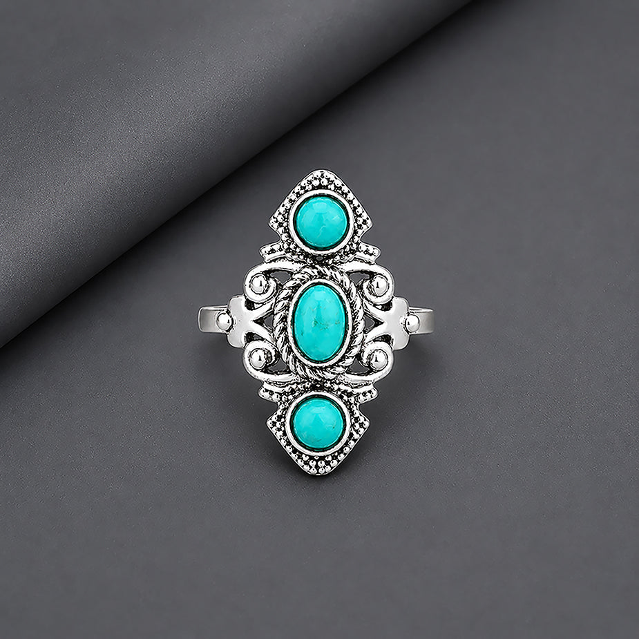 Heritage Tribal Turquoise 925 Sterling Silver Ring