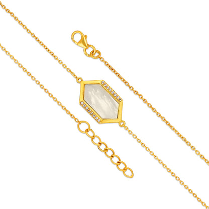 Hexa Glow Gold Plated 925 Sterling Silver Designer Bracelet