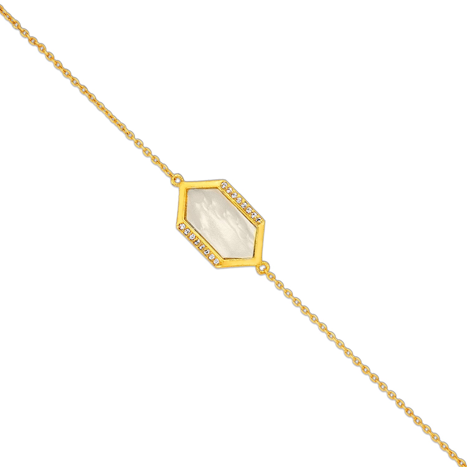 Hexa Glow Gold Plated 925 Sterling Silver Designer Bracelet
