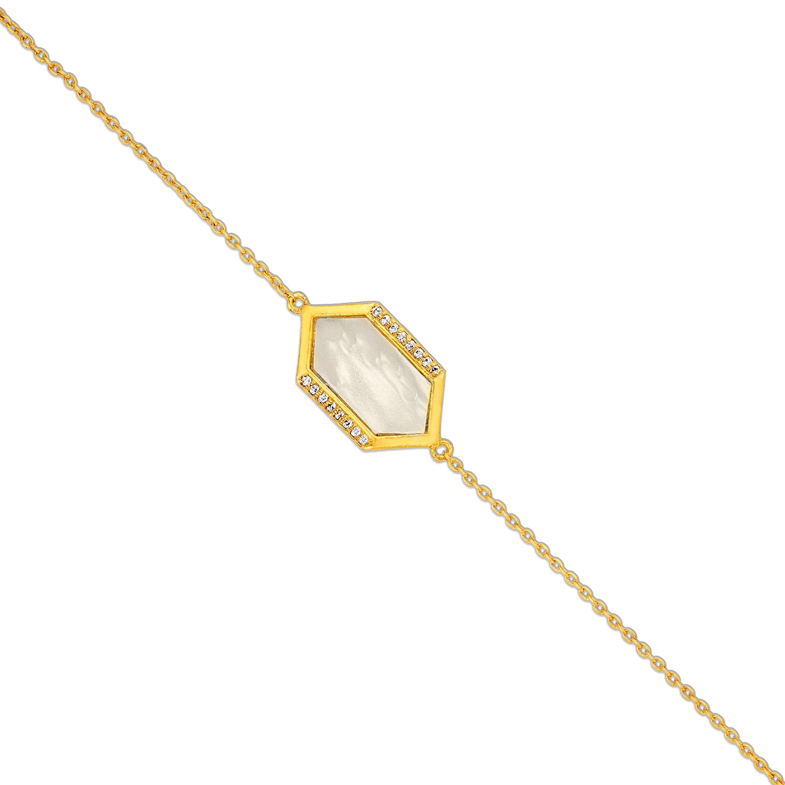 Hexa Glow Gold Plated 925 Sterling Silver Designer Bracelet