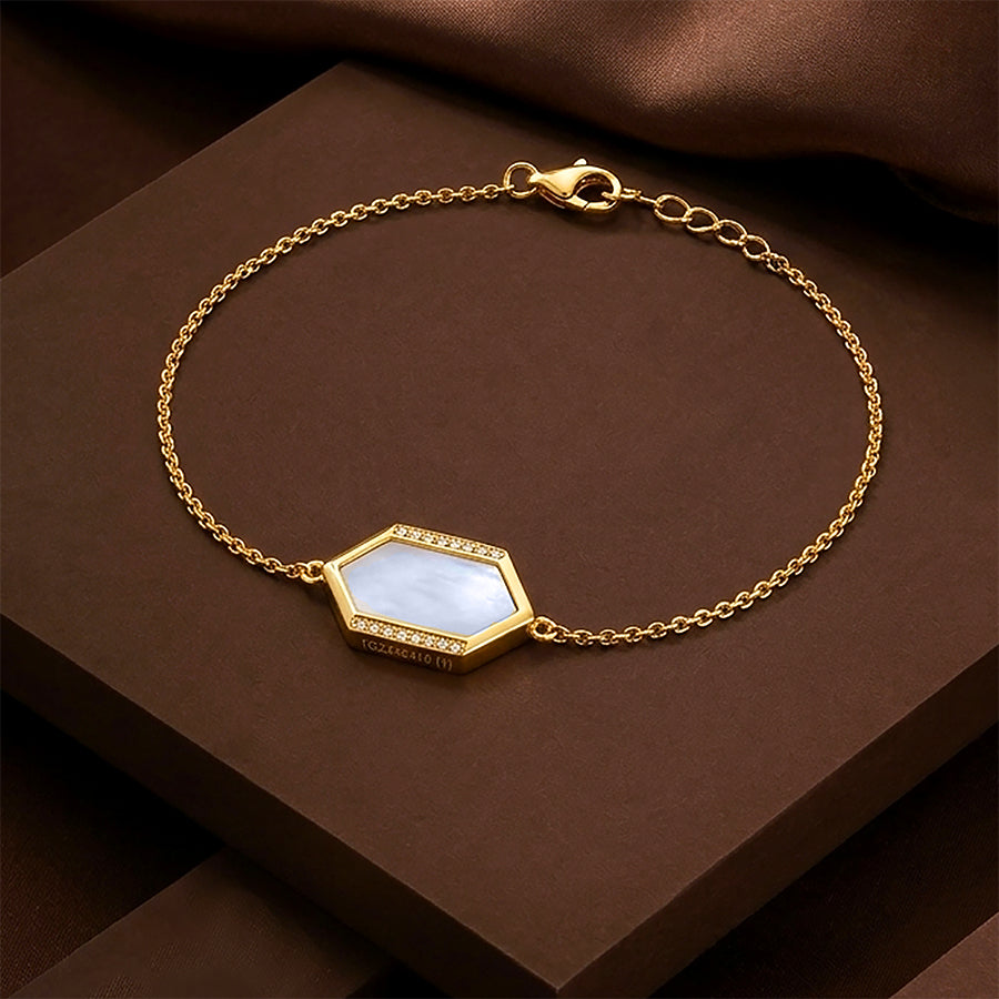 Hexa Glow Gold Plated 925 Sterling Silver Designer Bracelet