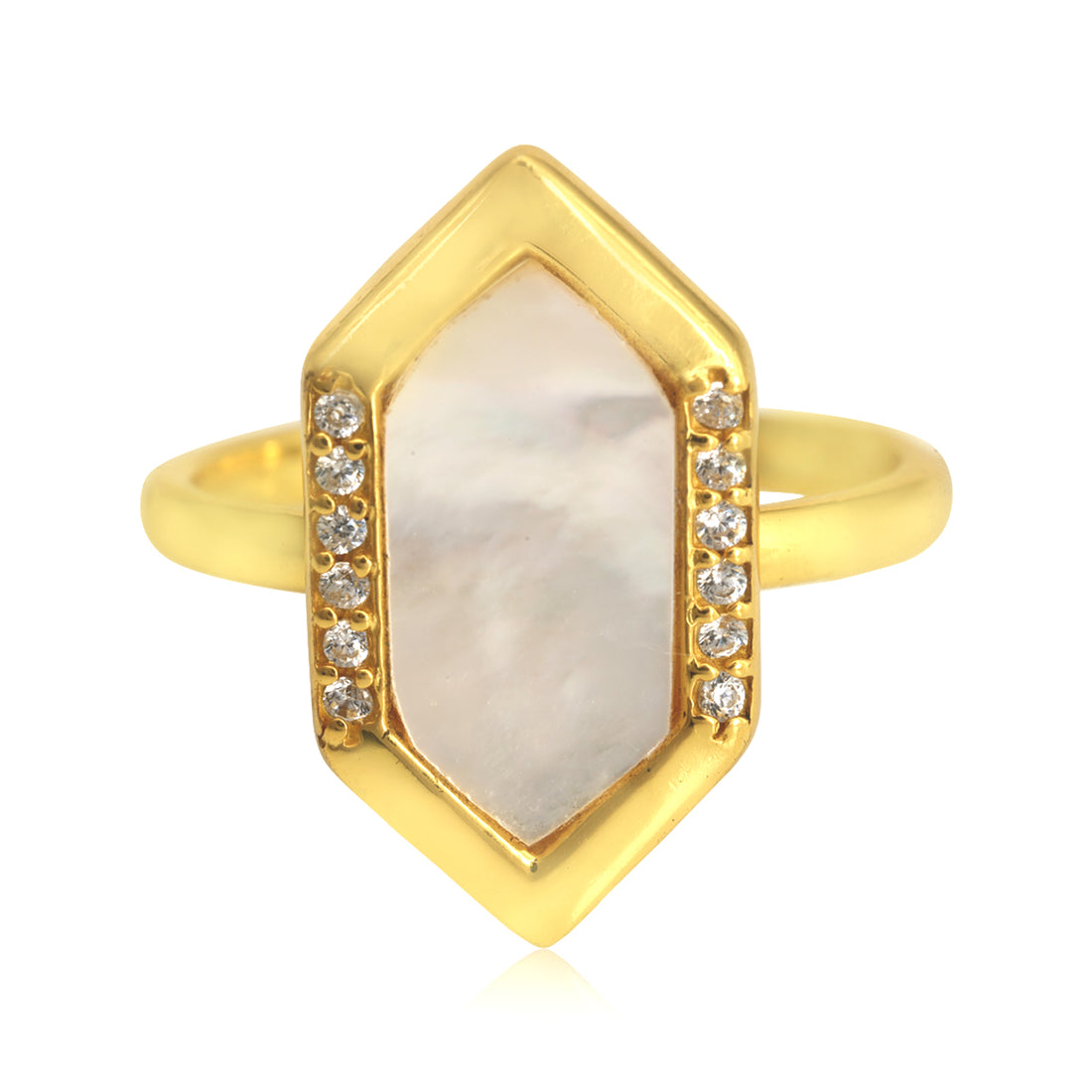 Hexaglow Mother Of Pearl Sterling Silver Ring