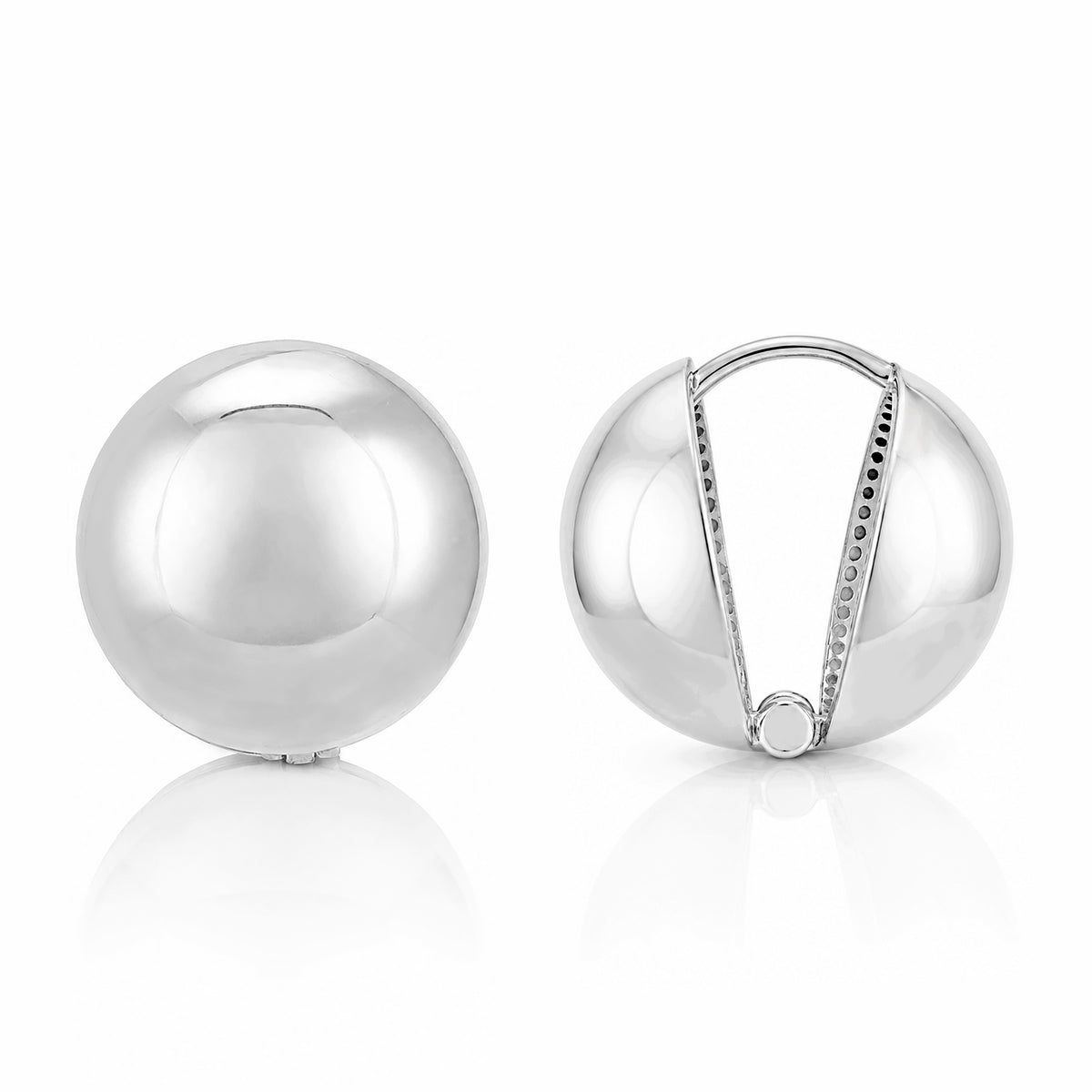 High Polish Dome Ball Sterling Silver Earring