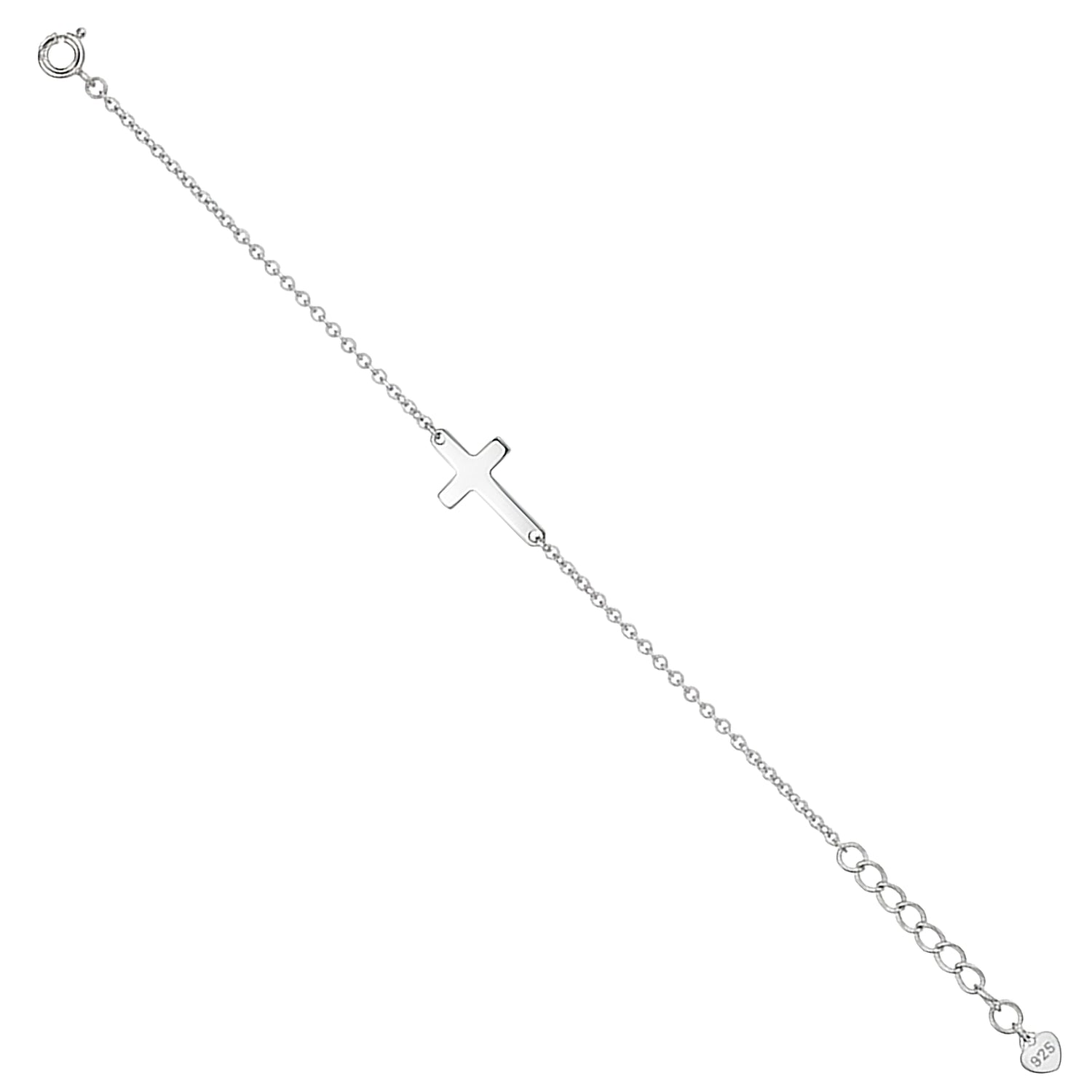 Holy Cross 925 Sterling Silver Delicate Bracelet for Women