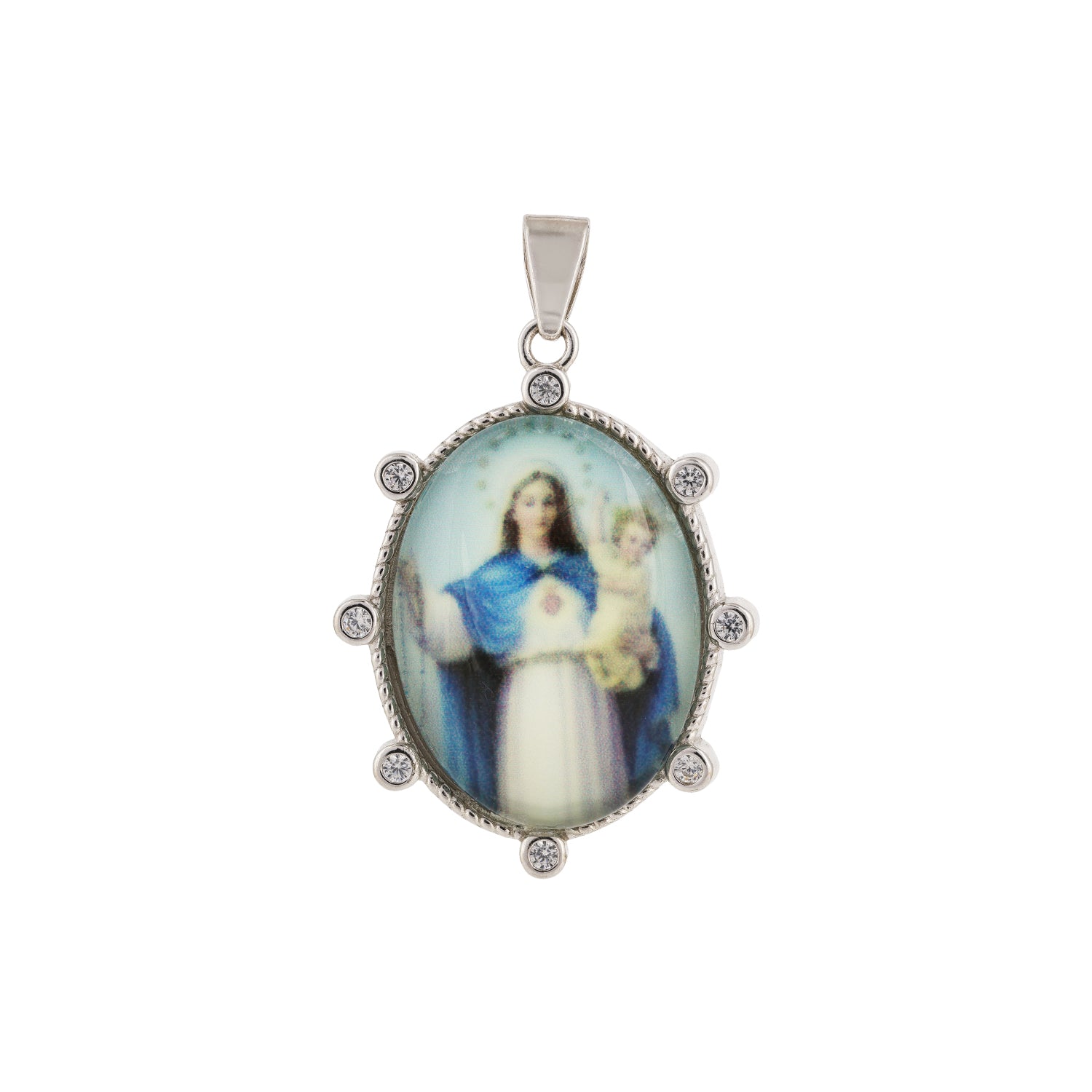 Holy Mother Mary Divine Charm 925 Sterling Silver Pendant for women