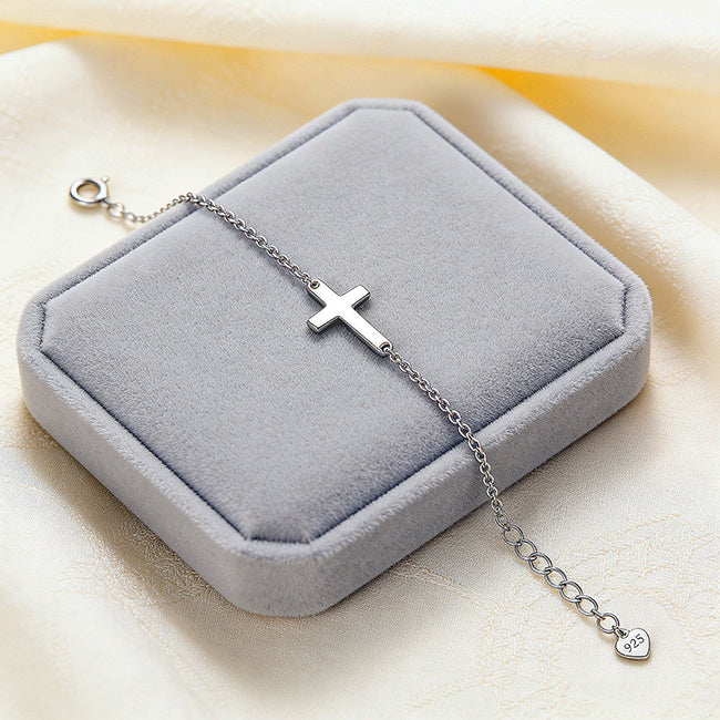 Holy Cross 925 Sterling Silver Delicate Bracelet for Women