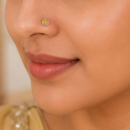 Honey Radiance 925 Sterling Silver Faceted Stone Nosepin