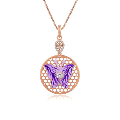 Honeycomb Butterfly 925 Sterling Silver Pendant