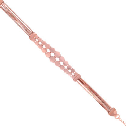 Honeycomb Radiance 925 Sterling Silver Elegant Mesh Bracelet