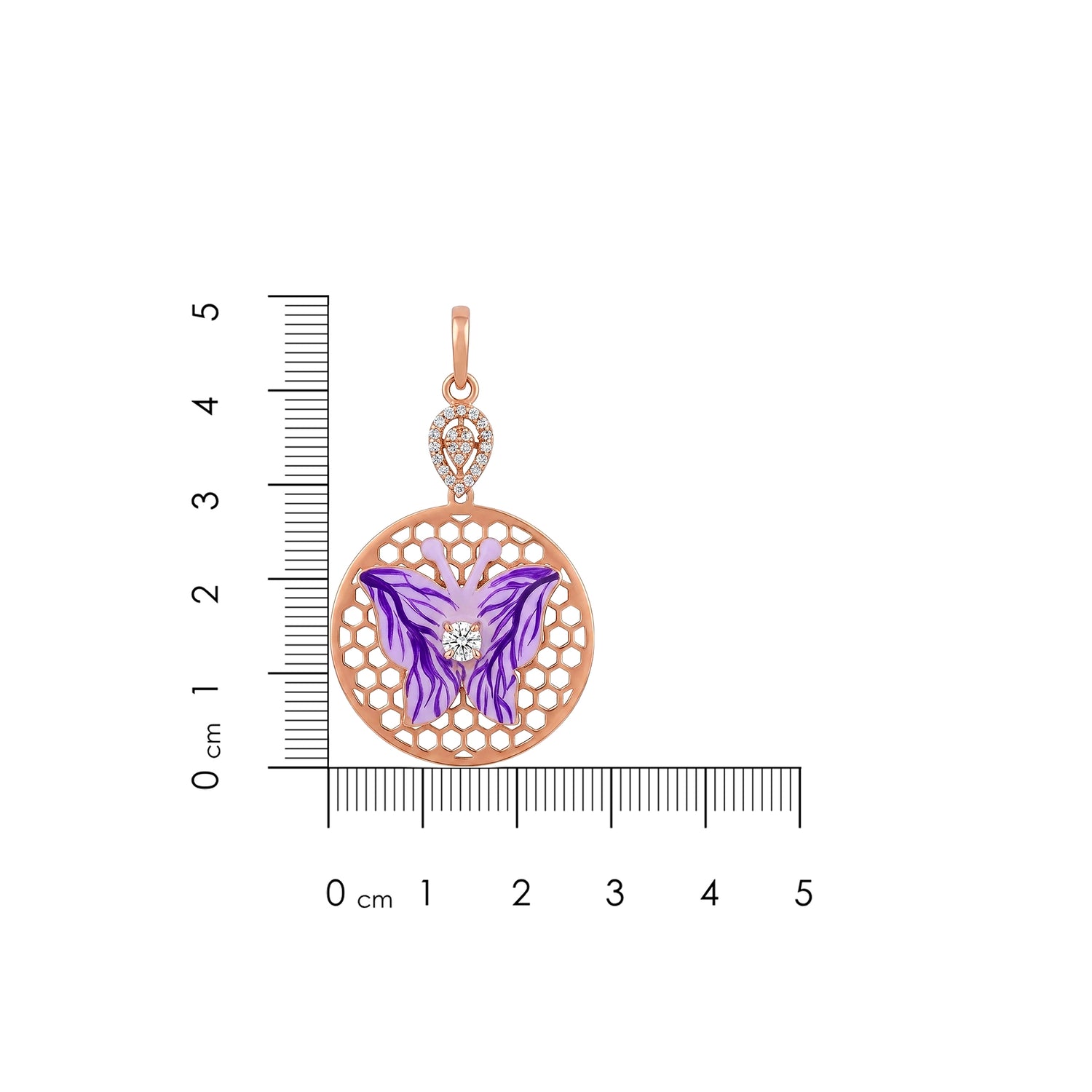 Honeycomb Butterfly 925 Sterling Silver Pendant