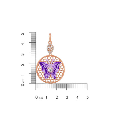 Honeycomb Butterfly 925 Sterling Silver Pendant
