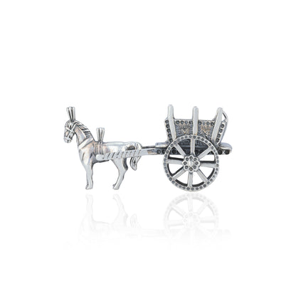 Horse Chariotmode 925 Sterling Silver miniature