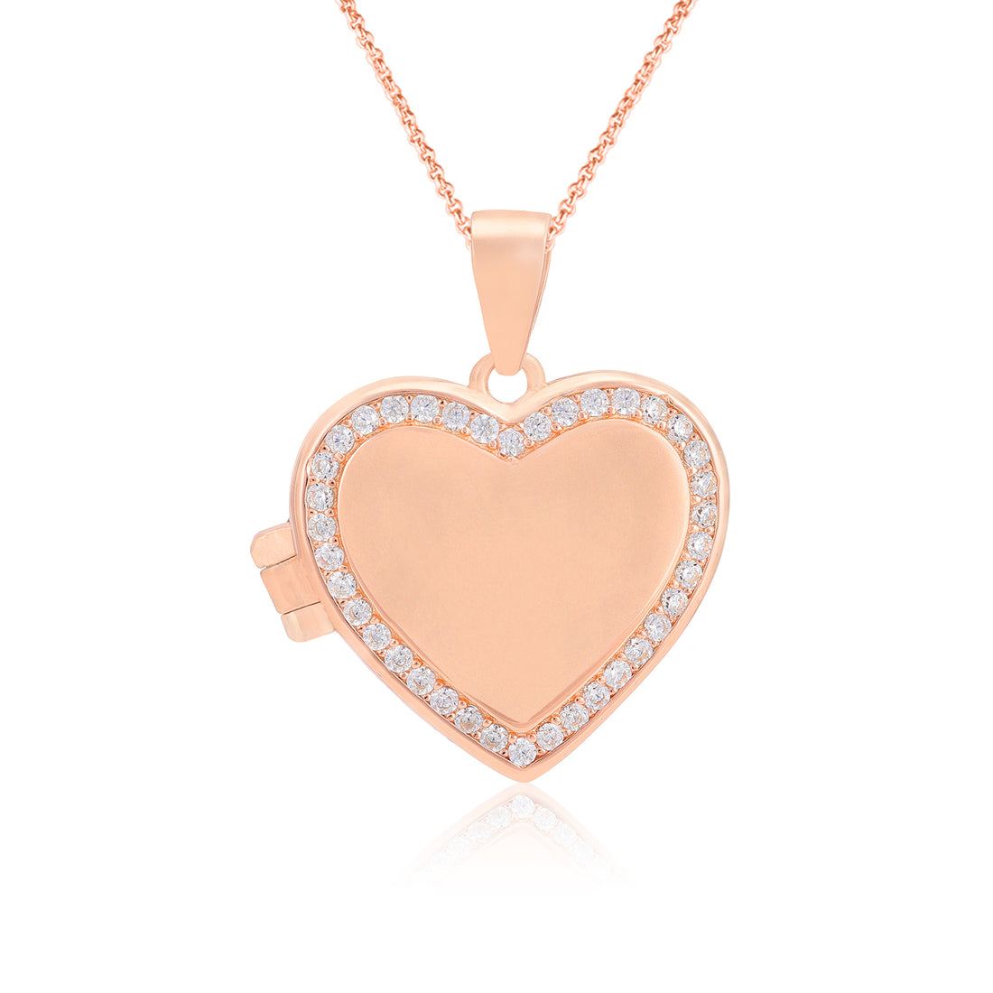 Glistening Rose Gold Heart 925 Locket Pendants