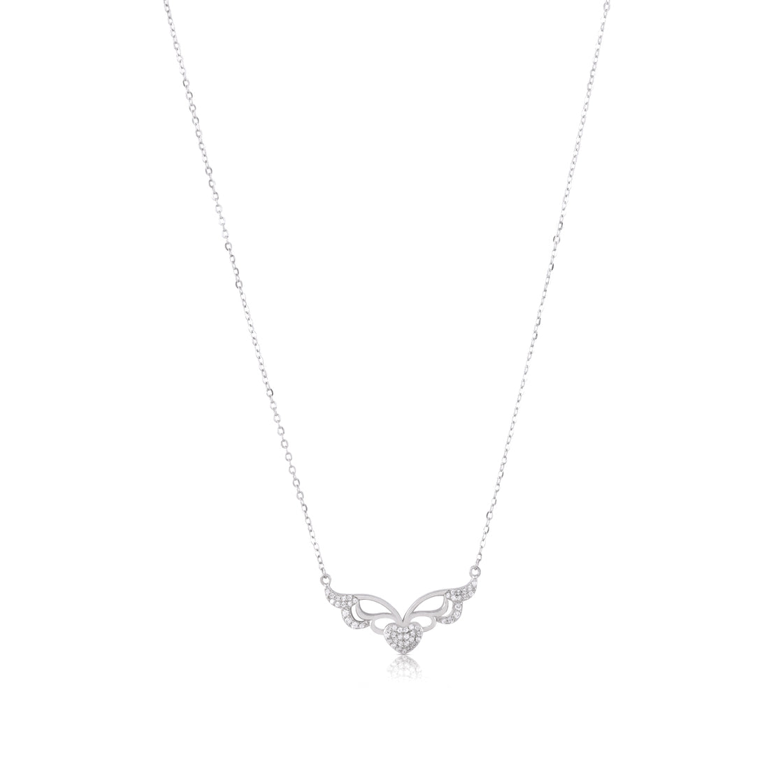 Angelic Heart 925 Rhodium Elegant Cable Chain Pendant