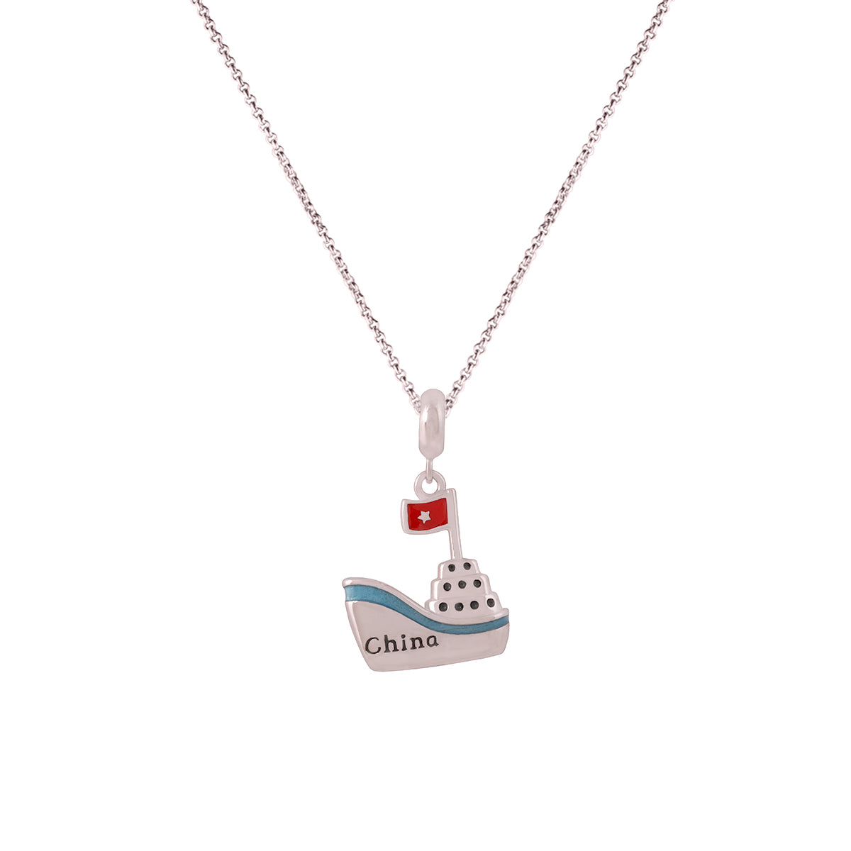 Sailors blue ship pendant