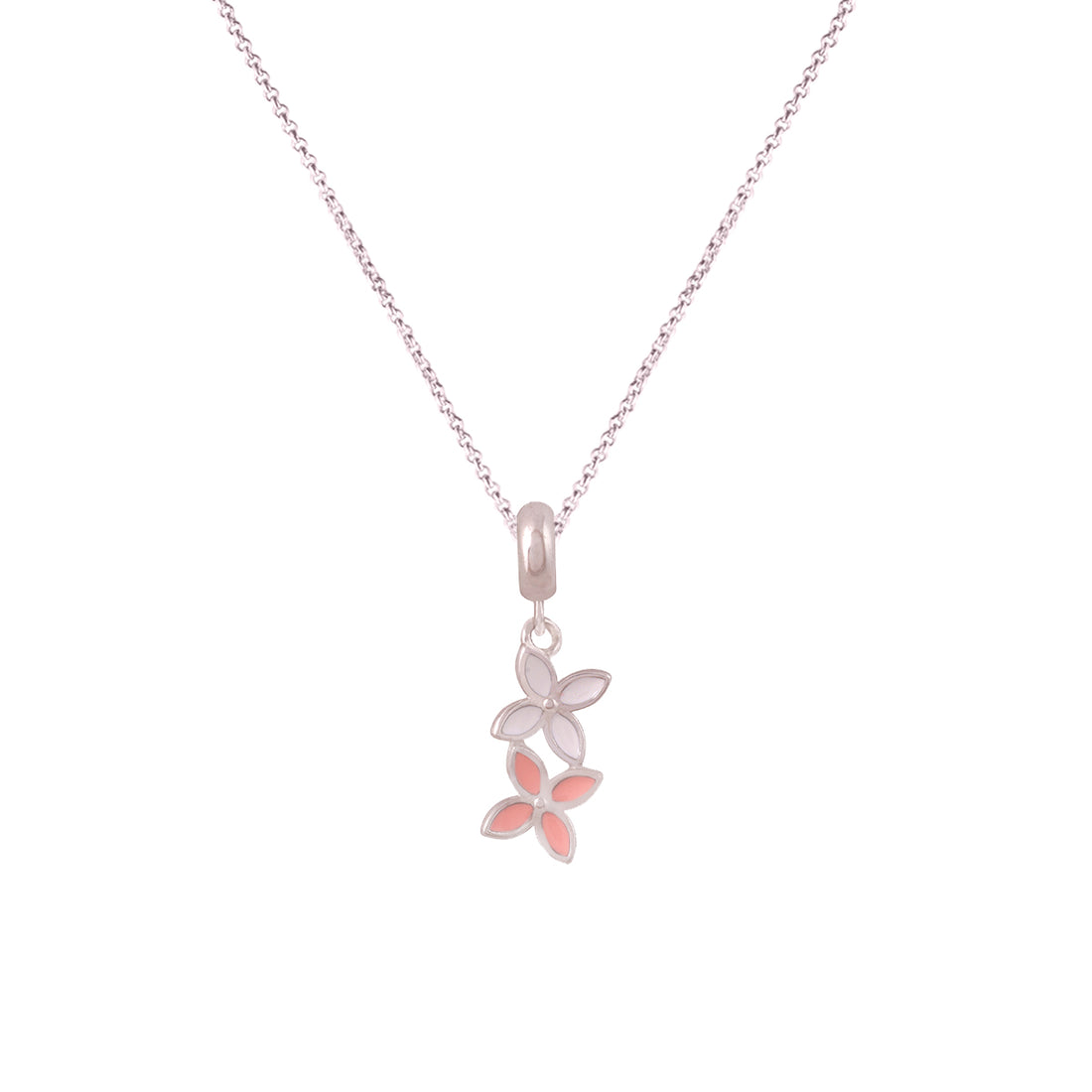 White peach floral pendant