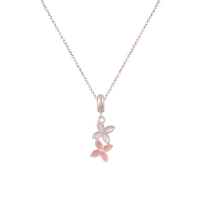 White peach floral pendant