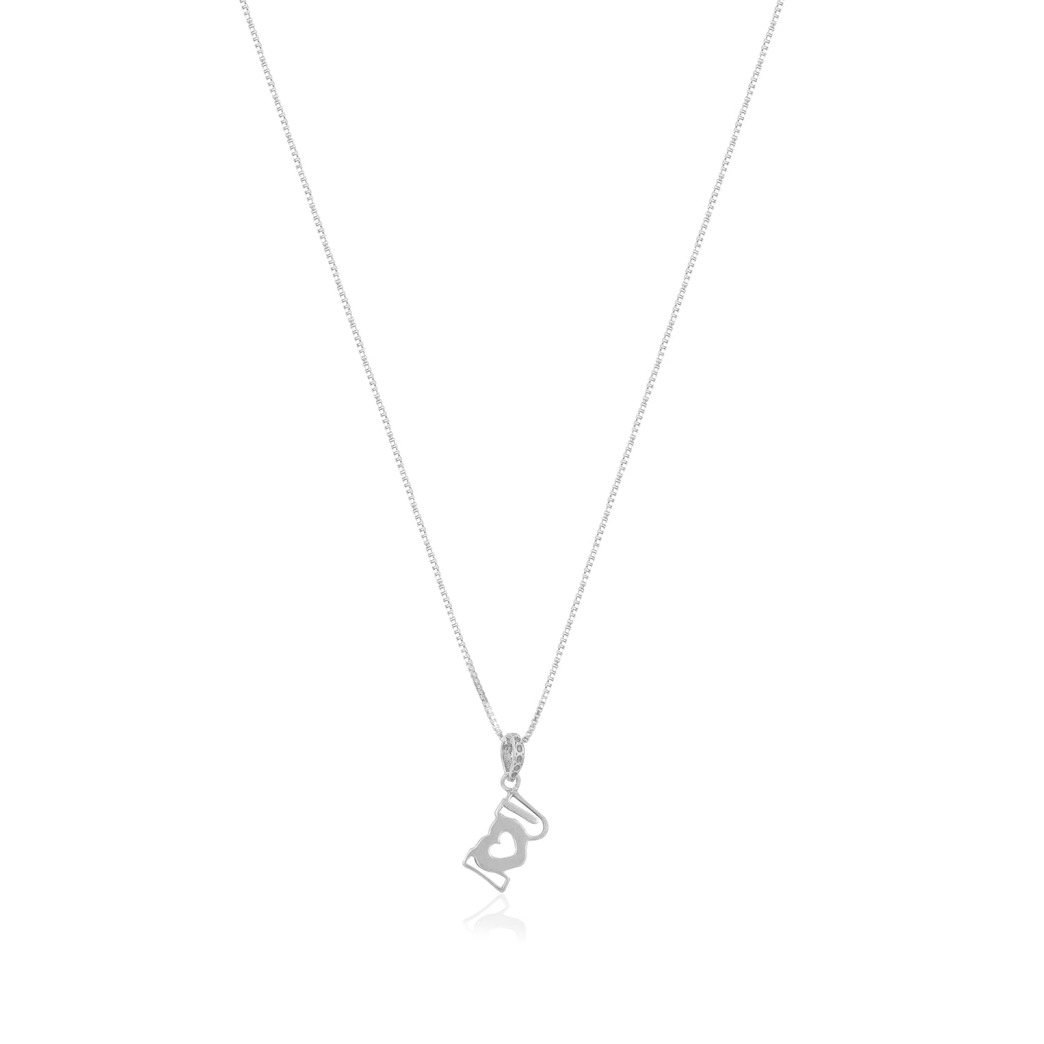 I ♥ You 925 Rhodium Love Chain Pendants